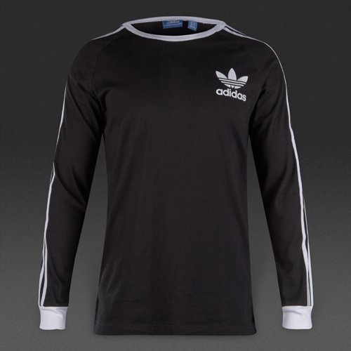 Adidas Originals Fashion LS Elongated Tee Adicolor Black / White for Men